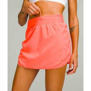 lululemon Hotty Hot High Rise Skirt Long 8 Raspberry Cream